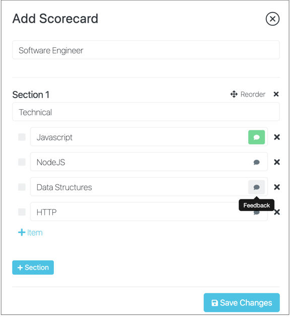 Create a scorecard